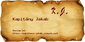 Kapitány Jakab névjegykártya